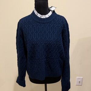 Club Monaco Navy Cable Knit Sweater - Size: XL (Extra Large) - NWT